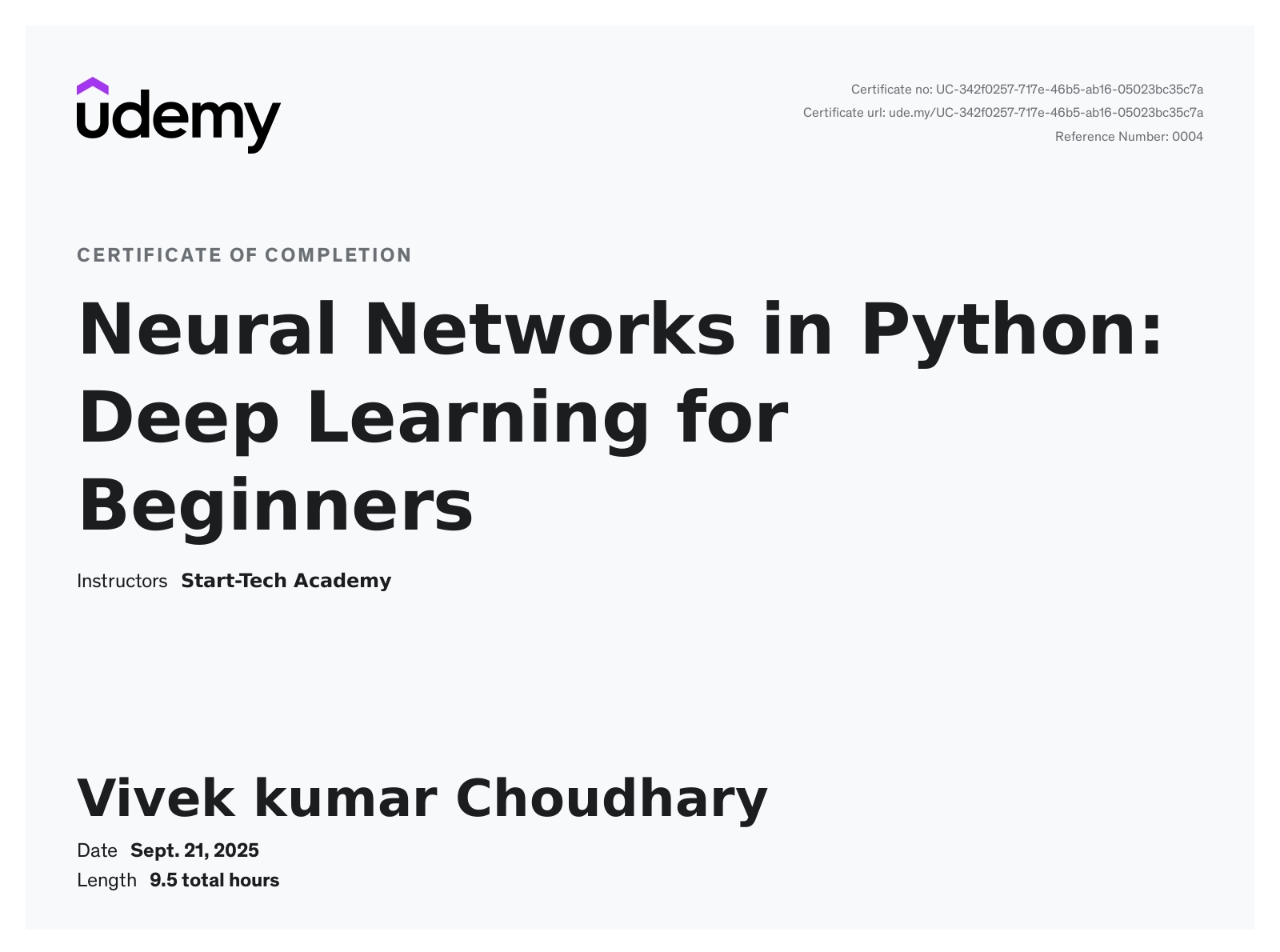 Neural Network in python